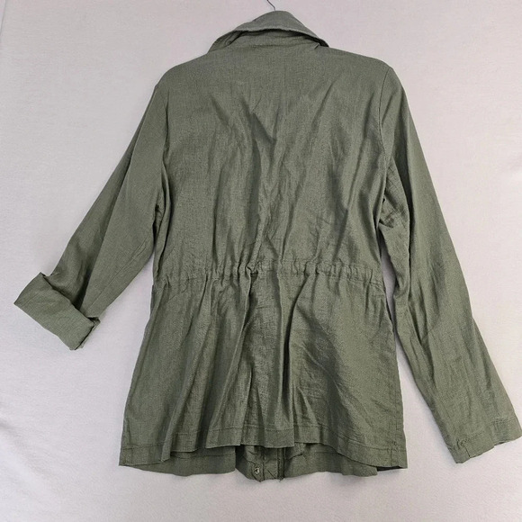 Croft & Barrow - olive green jacket with  front Zip - size XL Linen blend - Picture 10 of 11